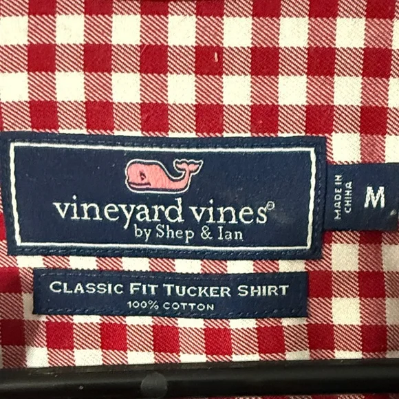 Vineyard Vines Red Gingham Men's Shirt - Picture 3 of 3
